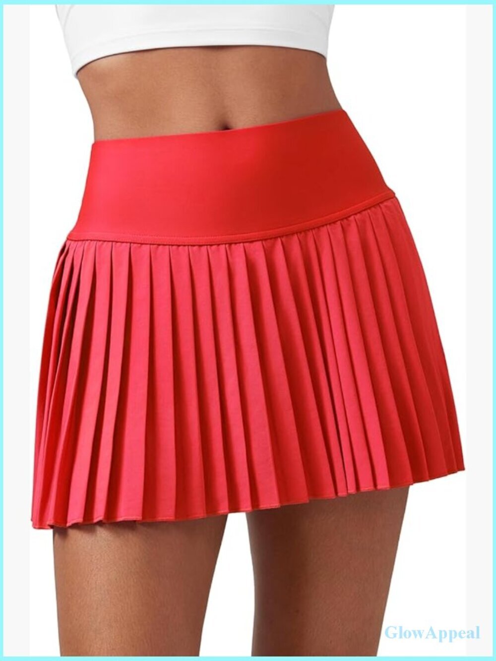 High Waisted Pleated Tennis Skort with Pockets
